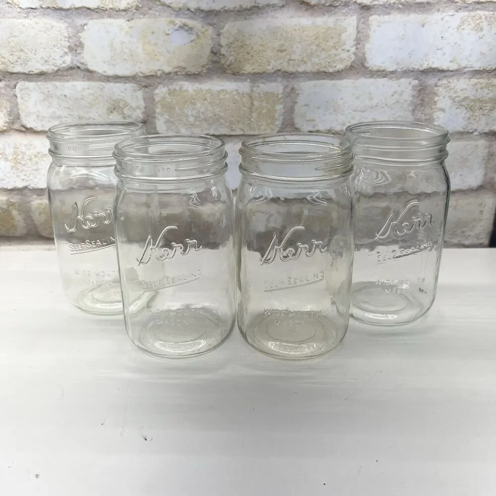 Vintage KERR Self-Sealing Mason Jars: Wide Mouth/Regular, 1/2Gallon/ Quart/Pint